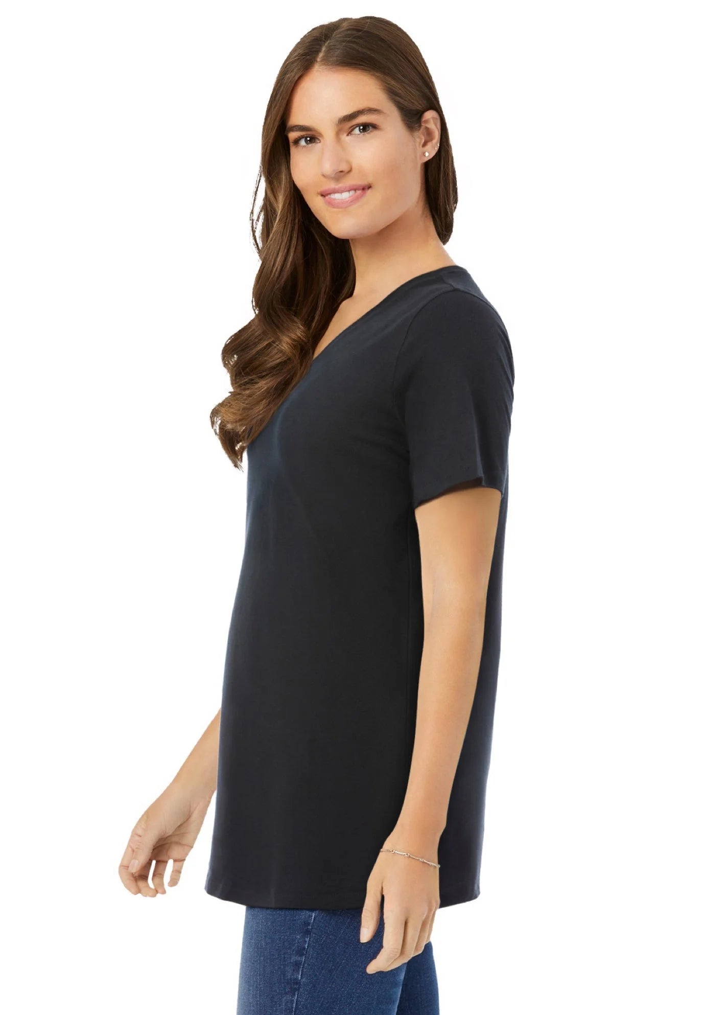 plus Size Perfect Short-Sleeve V-Neck Tunic