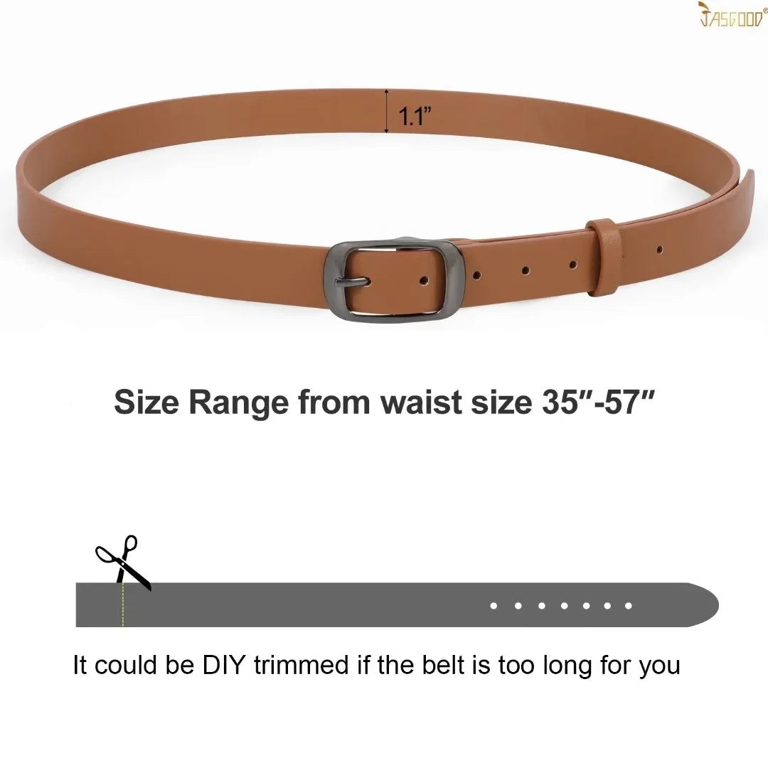 Leather Belts for Women plus Size Brown Belt for Jeans Pants Dresses