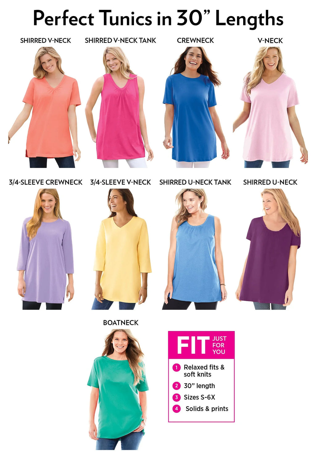plus Size Perfect Short-Sleeve V-Neck Tunic