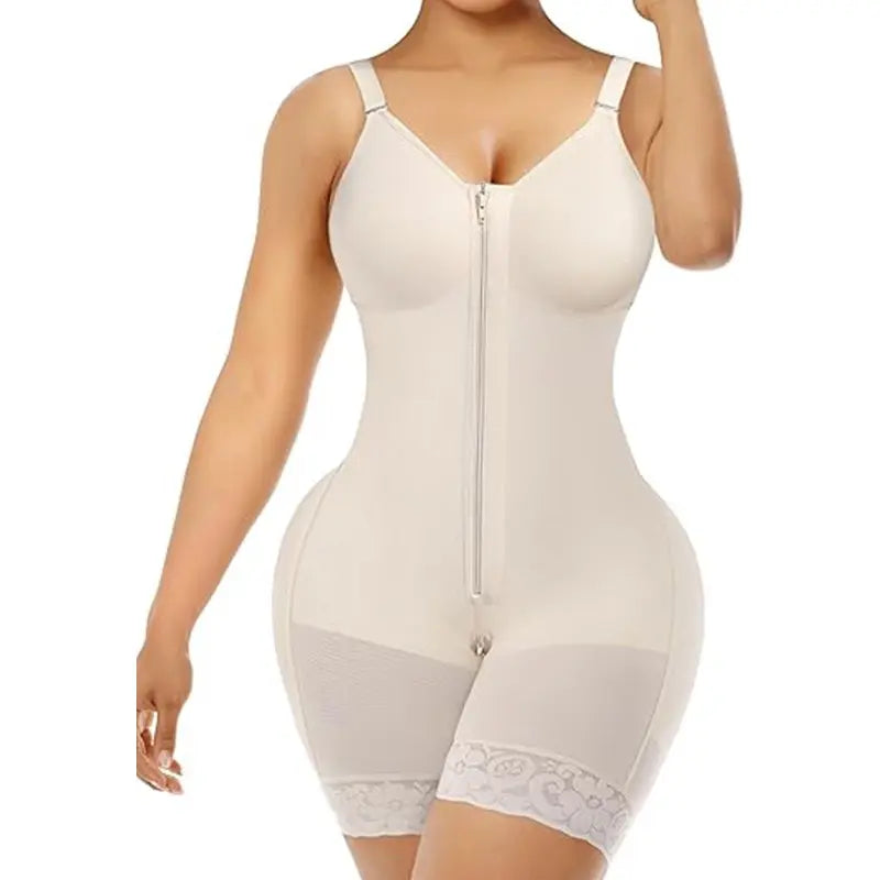 Shapewear for Women Tummy Control Bodysuits Zip-Up Comfort Ultra Stretch Fabric Customizable Fit Breathable Mesh Design Comfortable Fit