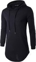 Mens Hipster Long Sleeve Side Zipper Hooded Shirt Pullover Sweatshirt