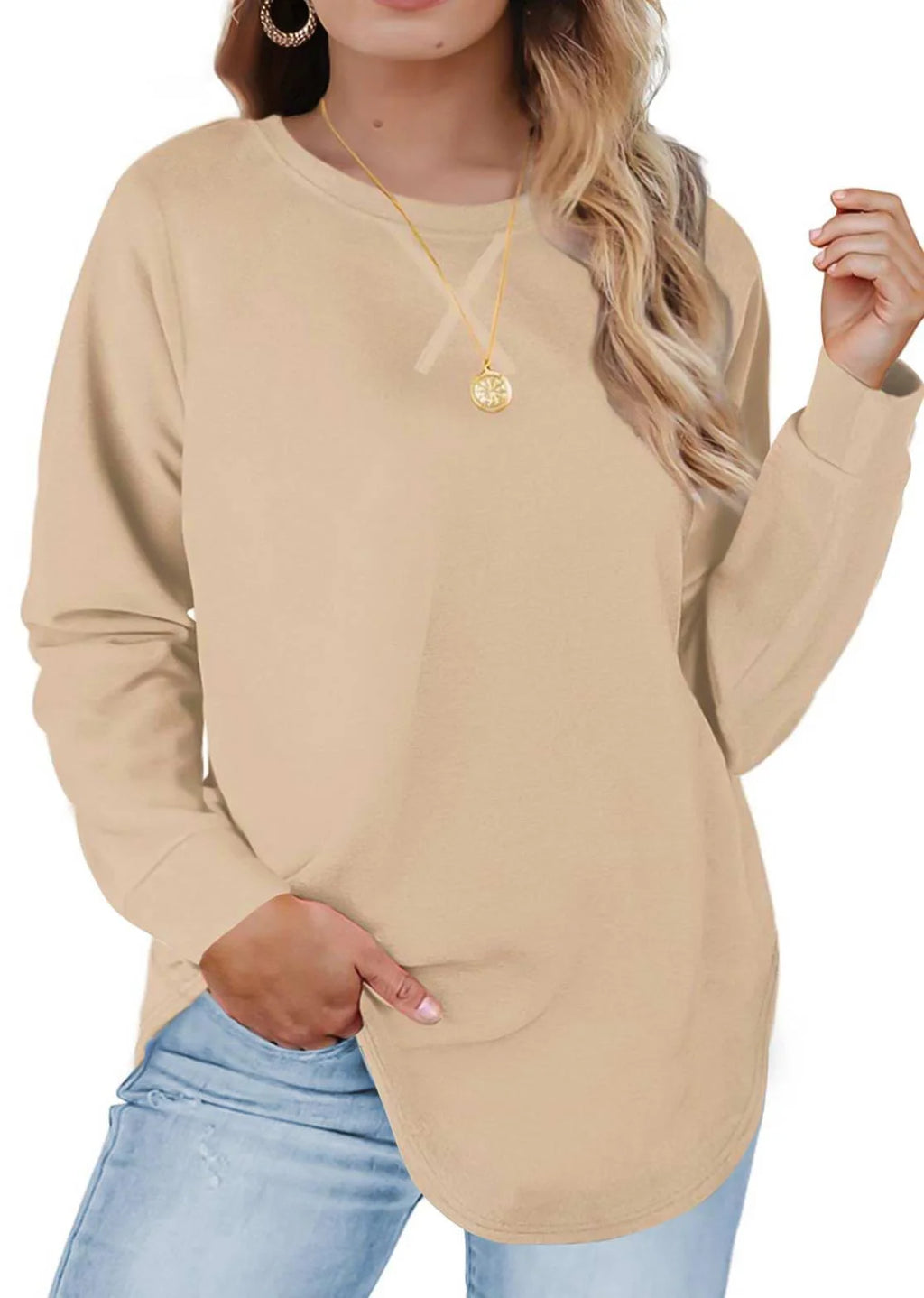 plus Size Sweatshirts for Women Crewneck Casual Tunic Tops Long Sleeve Shirts
