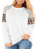 Plus Size Tops for Women Long Sleeve Crewneck Fall Tshirt Shirts Striped Print Fashion Tunic Blouse Tee for Woman Clothing