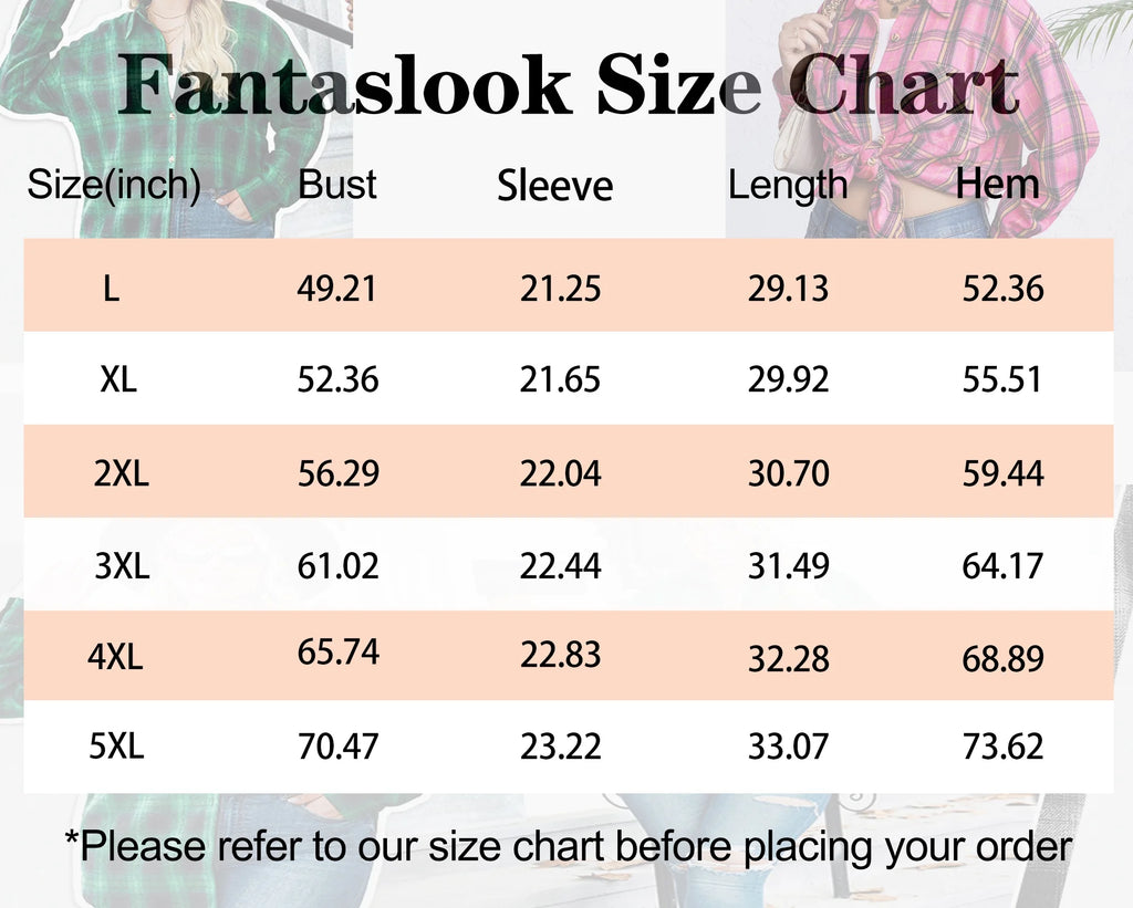 plus Size Flannel Plaid Shirts for Women Long Sleeve Button down Shirts Casual Loose Blouses Tops