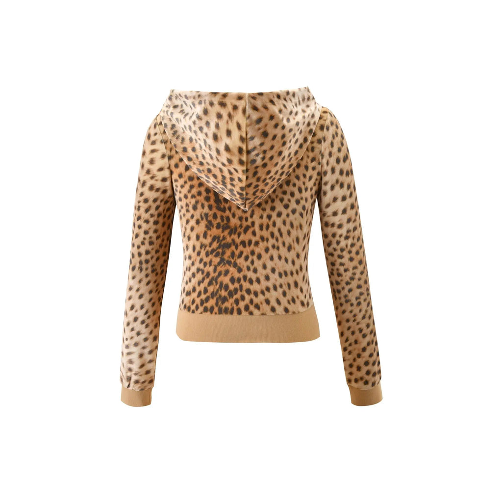 I.AM.GIA X VON DUTCH KAMERON VELOUR JACKET - LEOPARD