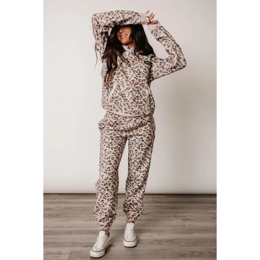 Comfort Zone Hoodie - Leopard Lace | Womenswear Fleece Lined Sweatshirt | Leopard Print | Lace Trim | plus Size