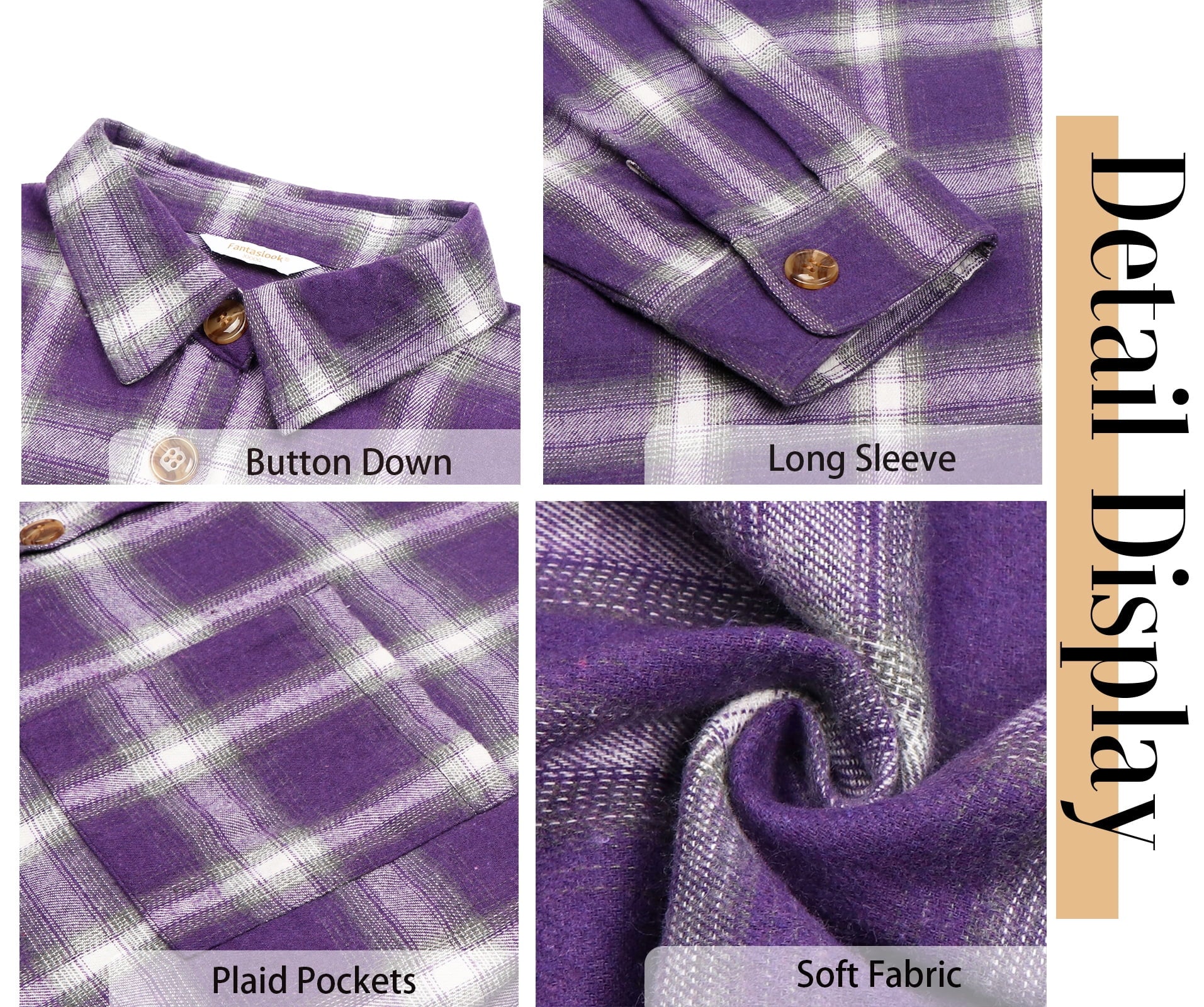 plus Size Flannel Plaid Shirts for Women Long Sleeve Button down Shirts Casual Loose Blouses Tops