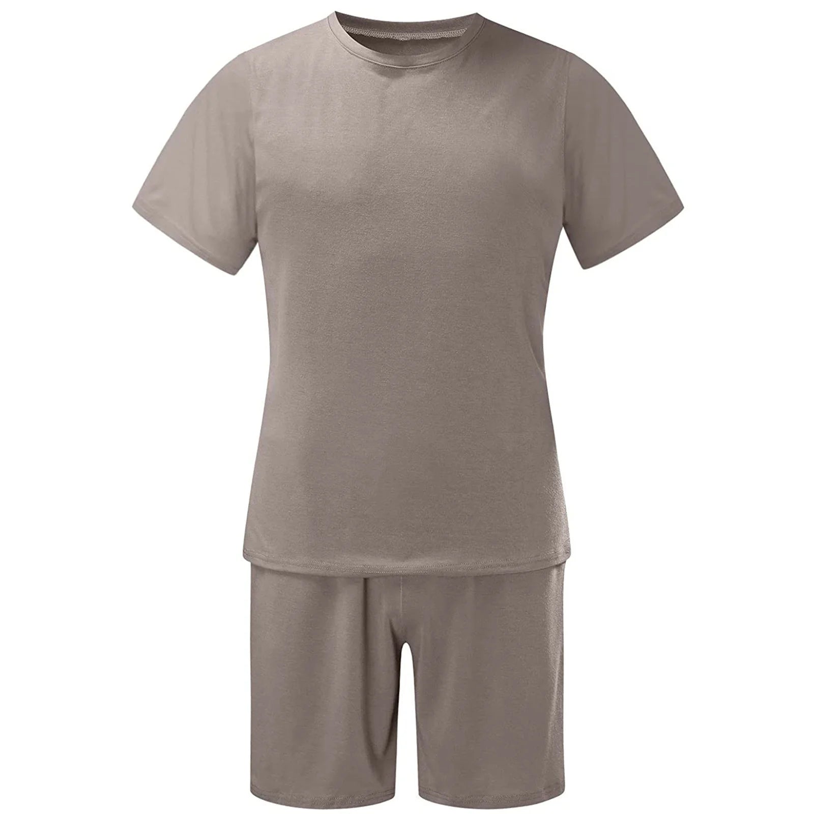 Mens Shorts Set Summer 2 Piece Outfits Casual Solid Shirt and Short Sets Athletic Sportswear Suit Sweatsuit Tracksuits