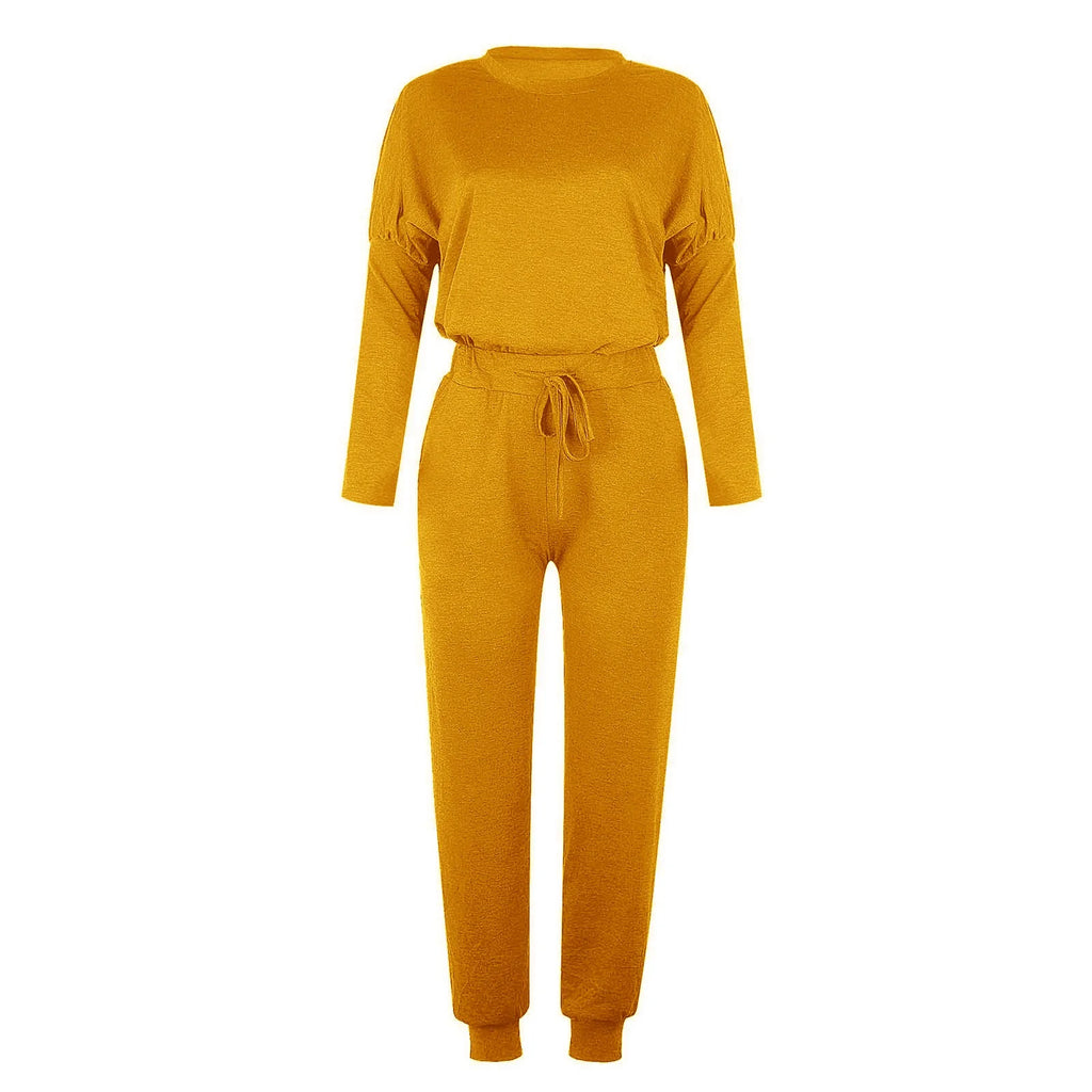 Daily Deals,Two Piece Outfits for Women Fall 2023,Womens Solid Color Sweatsuits Sets 2 Pieces Jogger Sets with Pockets Long Sleeve Jogging Sweat Suit