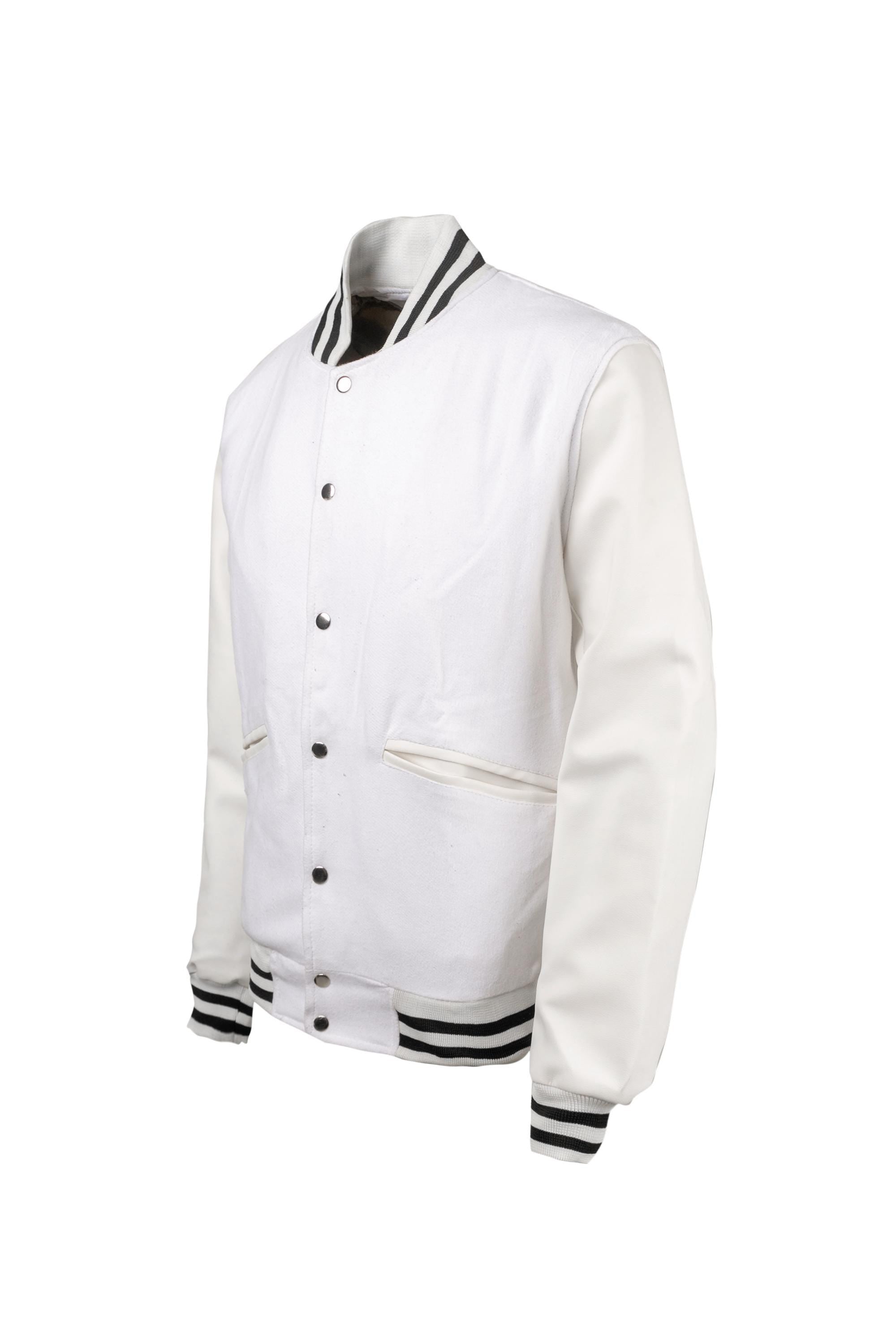 Weeknd  Varsity Jacket White and Black Varsity  Handmade Cosplay Customizable